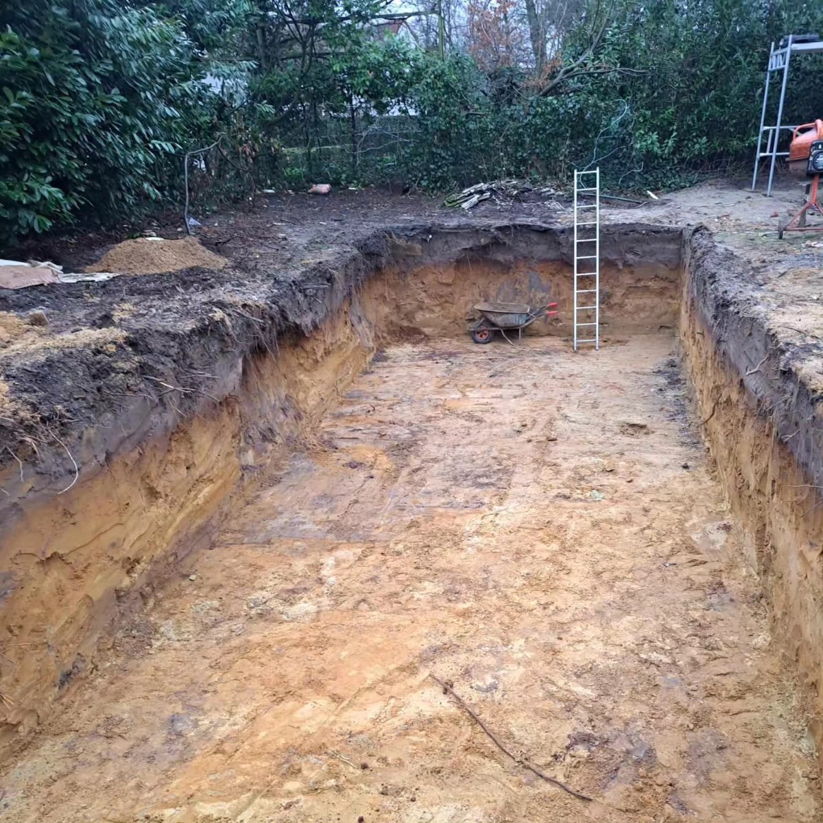 Fondations pour une piscine