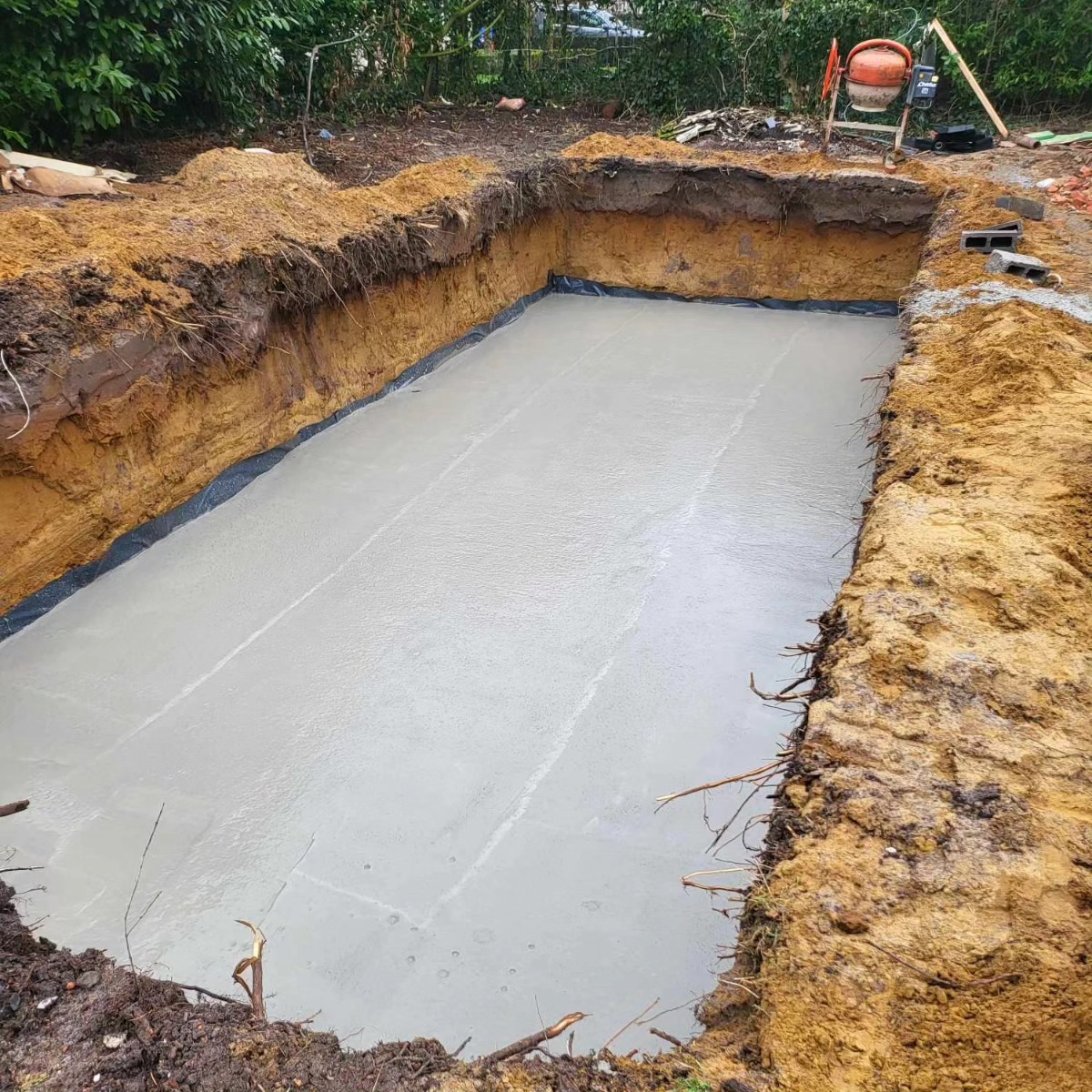 Fondations en béton construction de piscines entreprise Alaimo