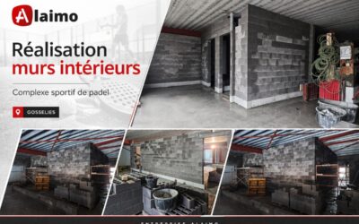 Réalisation murs intérieur – Centre de Padel à Gosselies